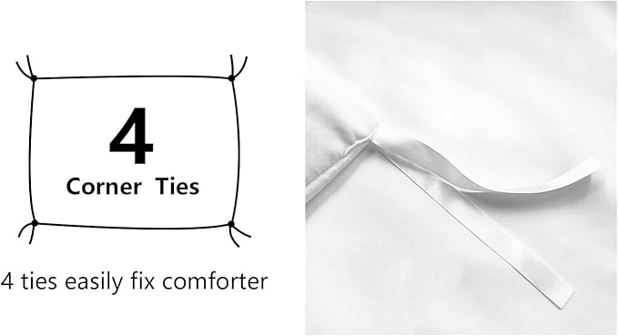 Amazon Basics Lightweight 2 Piece Microfiber Duvet Cover Set with Zipper Closure, Twin/Twin XL, Bright White, Solid (Pack of 4)