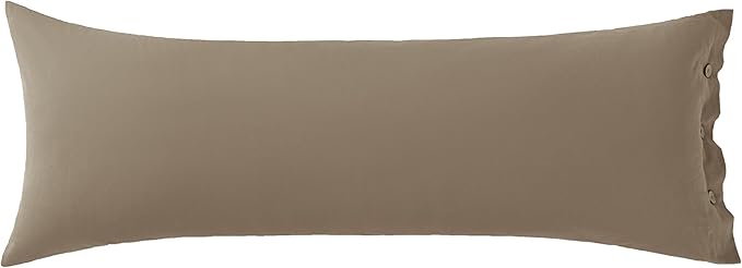 JELLYMONI Cotton Pillowcase 1pc Khaki 20×54in Soft Breathable Pillow Cover (Pillows Not Included)