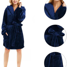 U2SKIIN Women Hooded Fleece Robe, Short Plush Robes for Womens With Hood Soft Warm Spa Bathrobe