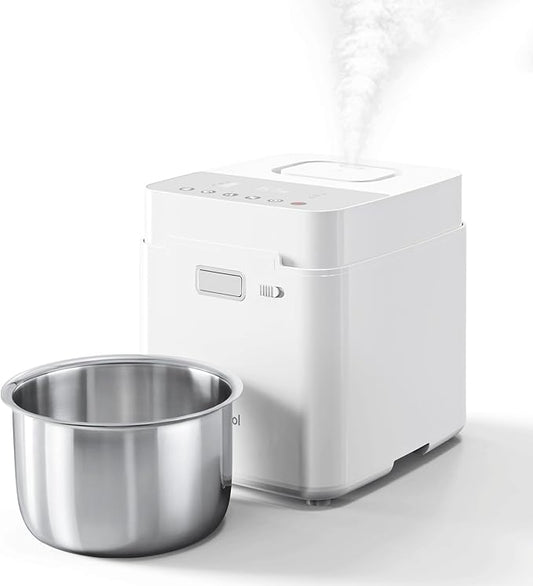 Mifasol Stainless Steel Warm Mist Humidifier, 3.3L/0.87Gal Steam Humidifier Large Room up to 800 sq ft, Easy to Clean Humidifiers for Bedroom Baby Nursery Home Office, White