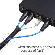 Alex Tech 10ft - 1/2 inch Cord Protector Wire Loom Tubing Cable Sleeve Split Sleeving For USB Cable Power Cord Audio Video Cable – Protect Cat From Chewing - Black