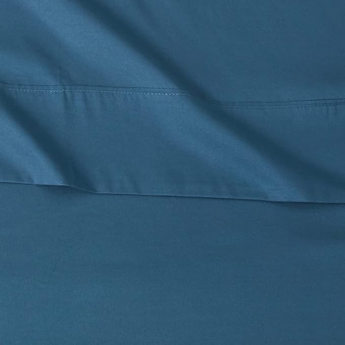 Amazon Basics Lightweight Super Soft Cooling, Wrinkle Free Luxury Microfiber 4-Piece Bed Sheet Set with 14-Inch Deep Pockets, King, Dark Teal, Solid AmazonBasics