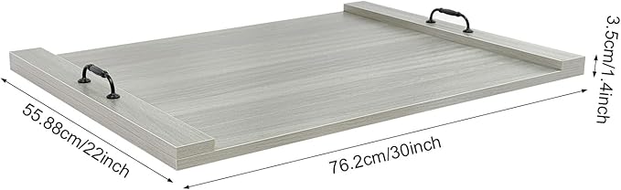 30×22inch Stove Top Cover Board, Rustic Wood Noodle Board Gas Electric Stove Cover, Kitchen Serving Tray for Small Apartments, Kitchens, RVs