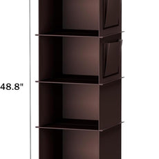 YOUDENOVA Hanging Closet Organizer, 6-Shelf Closet Hanging Storage Shelves, Brown