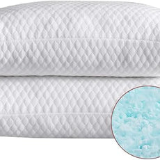 NTCOCO Shredded Memory Foam Bed Pillows for Sleeping King Size 2 Pack, with Washable Removable Hypoallergenic Sleep Pillow for Back and Side Sleeper