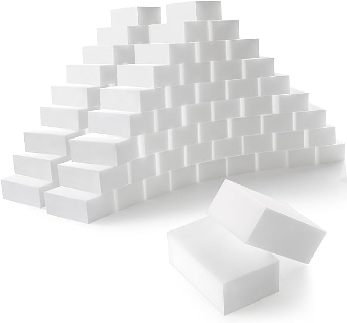100-Pack Magic Cleaning Sponges Eraser, Multi-Functional Melamine Sponge Foam Cleaning Pads for Household Kitchen Bathroom Furniture Bathtub Sink Cleaning Kitchen Dish Sponge, 3.1"x1.9"x1.2"