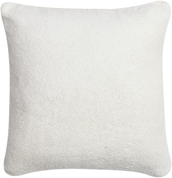 Reafort Ultra Soft Sherpa Euro Sham Pillow Case 26"x26" Replacement with Zipper Closure (Cream, 26"x26" Euro Sham)