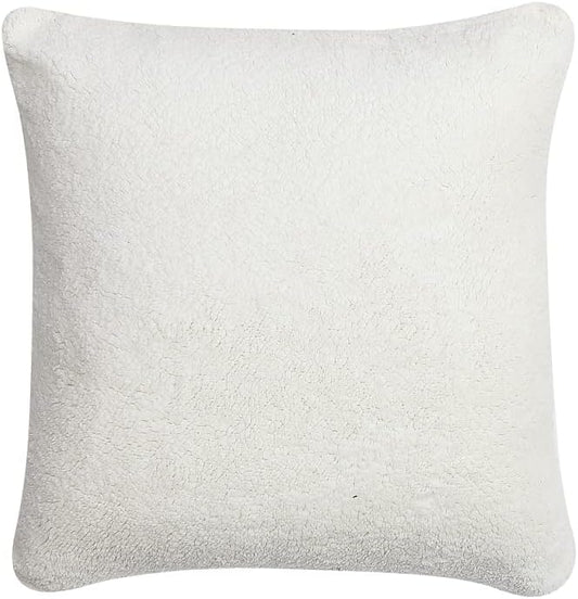Reafort Ultra Soft Sherpa Euro Sham Pillow Case 26"x26" Replacement with Zipper Closure (Cream, 26"x26" Euro Sham)