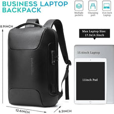 BANGE Genuine Leather Laptop Backpack Fits 15.6 Inch,Anti Theft Business Back Pack with TSA Lock, Office Work Backpack with USB3.0 Charging Port for Men and Women…