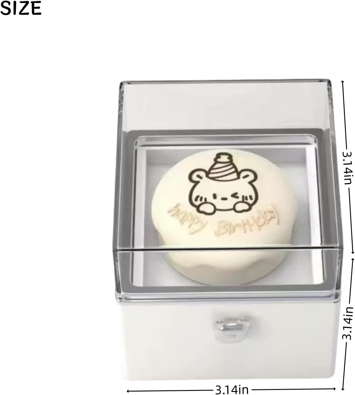 Rotating Reversible Ring Box, Ring Holder Box with Candles, Birthday Cake & Little Bear Design, Romantic Proposal Jewelry Holder for Valentines, Anniversaries, Weddings, Birthday Gift for Her (Love)