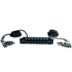 Seismic Audio - SARMSS-16x1515 - 16 Channel XLR TRS Combo Splitter Snake Cable Two 15' XLR trunks - Rack Mountable