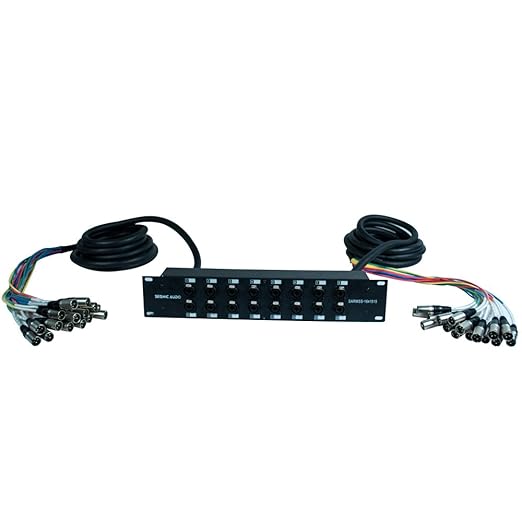 Seismic Audio - SARMSS-16x1515 - 16 Channel XLR TRS Combo Splitter Snake Cable Two 15' XLR trunks - Rack Mountable