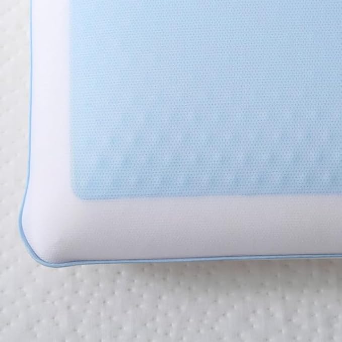 Cool Gel Cooling Pillow for Sleeping, Queen Size Cooling Memory Foam Pillow for Hot Sleepers, Reversible Ergonomic Design, Pressure Relief, Spine Alignment, Side, Back Contouring Support