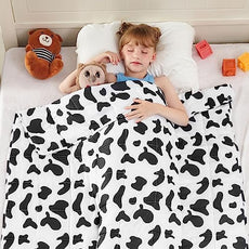 yescool Weighted Blanket 10 Pounds Twin Cooling Weighted Lap Blanket, Cow Print Heavy Blanket, Comfortable Weighted Throw Blanket Gift for 80-110lbs, 40