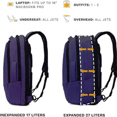 Knack Small Series 2 Laptop Backpack Fits up to 16 Inch Laptops - Knack Bags Carry-On Backpack, TSA Approved, Expandable Travel Backpacks With 2 Day Outfit Capacity, Berry Blue