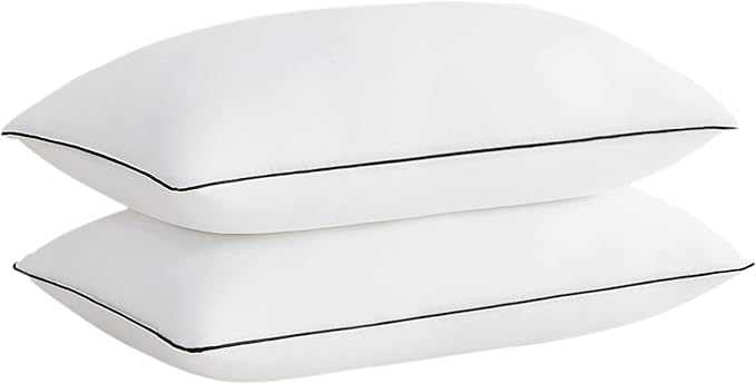 Acanva Cooling Bed Pillows for Sleeping, Luxury Hotel Quality 3D Microfiber Filling with Breathable Cover for Side Back and Stomach Sleepers, Reduces Neck Pain,King (Pack of 2), Black
