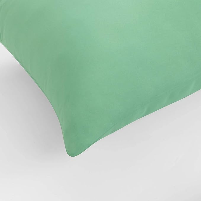 FLXXIE 2 Pack Microfiber King Pillow Cases, 1800 Super Soft Pillowcases with Envelope Closure, Wrinkle, Fade and Stain Resistant Pillow Covers, 20x36, Sea Green