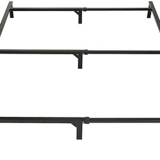 Amazon Basics Metal Bed Frame(Box Spring Required), 9-Leg Base for Box Spring and Mattress, Full, Tool-Free Easy Assembly, Black