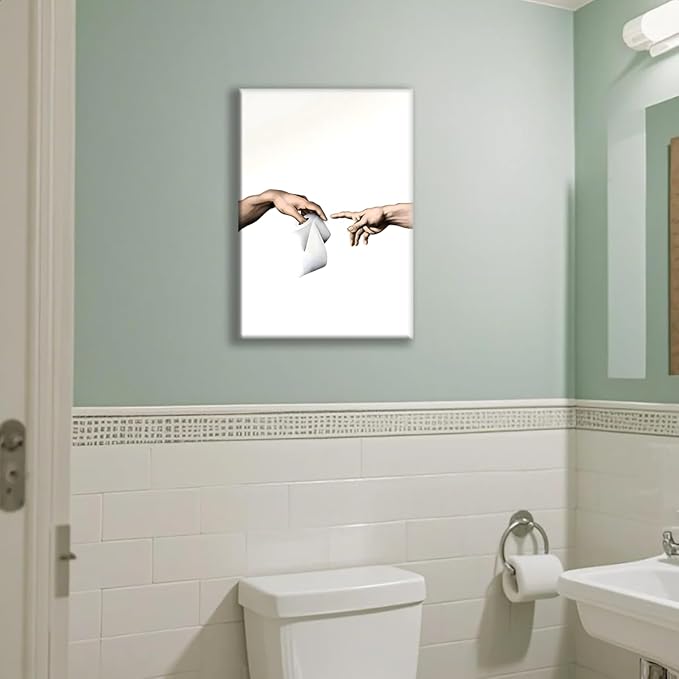Jatinoo Funny Bathroom Wall Art Vintage Bathroom Decor Poster Retro Home Decor for Apartment or House 11.5 x 15 inches