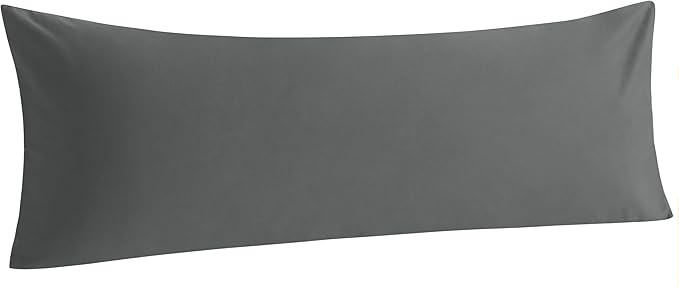 NTBAY Cotton Body Pillowcase - Envelope Closure 20x54 Pillowcase, Breathable and Soft Bed Pillow Case, Dark Grey