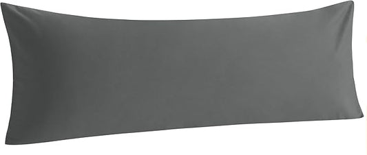 NTBAY Cotton Body Pillowcase - Envelope Closure 20x54 Pillowcase, Breathable and Soft Bed Pillow Case, Dark Grey