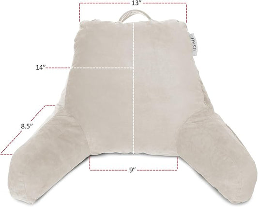Nestl Reading Pillow for Kids & Teens with Shredded Memory Foam, Backrest Pillows for Reading, Watching, and Gaming, Use on The Couch, Bed, or Floor, Adjustable Support with Washable Cover Linen