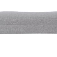 24KF Modern Upholstered Bed Bench Covered with Soft Boucle Teddy Fabric, Lovely Entryway Bench Ottoman with Armrest,5062-Gray