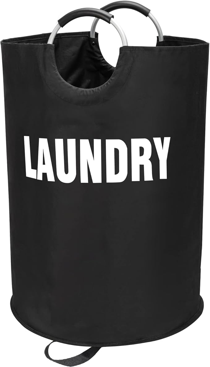 160L XX-Large Laundry Basket, Freestanding Tall Clothes Hamper, Collapsible Laundry Bag, Black
