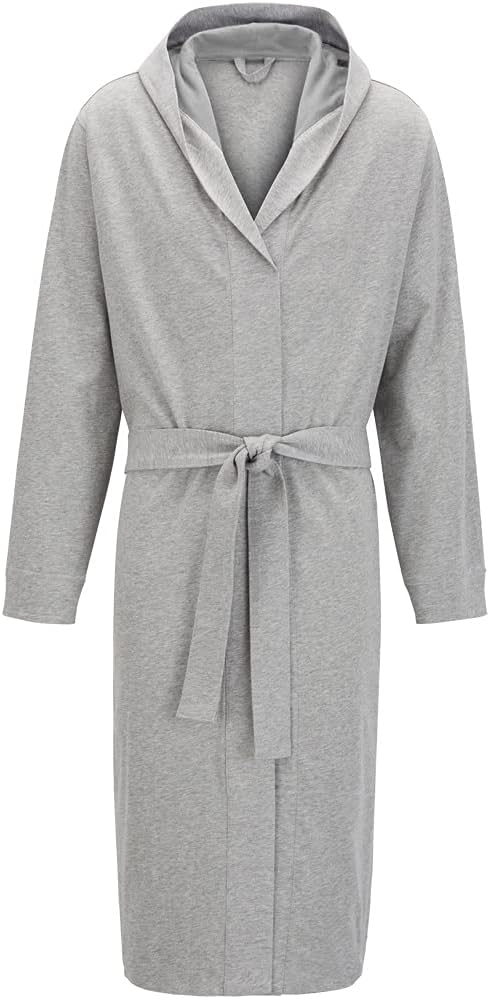 HOLOVE Men's Pure Cotton Bathrobe Lightweight Kimono and Hooded Spa Robes Soft Sleepwear