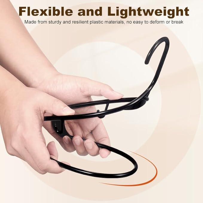 HOUSE DAY Black Plastic Hangers 50 Pack, Plastic Clothes Hangers with Built-in Hooks, Durable and Strong Plastic Coat Hangers for Closet, Space Saving Clothing Hanger for Shirts, Coats, Skirt, Dress