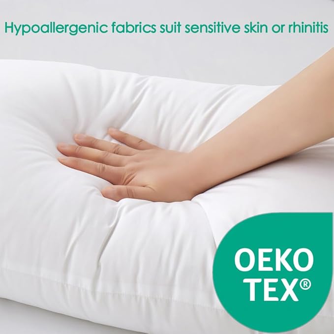 Bed Pillows Queen Size Set of 2 Medium Support Pillow for Stomach Side Back Sleeper Basic Soft Down Alternative White 20x30 inches