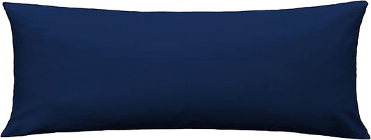 iMaylex Soft 100% Egyptian Cotton Zipper Pillow Case, Cozy and Lightweight Pillowcase, Easy Care, Navy Blue, Body, 20" x 54"