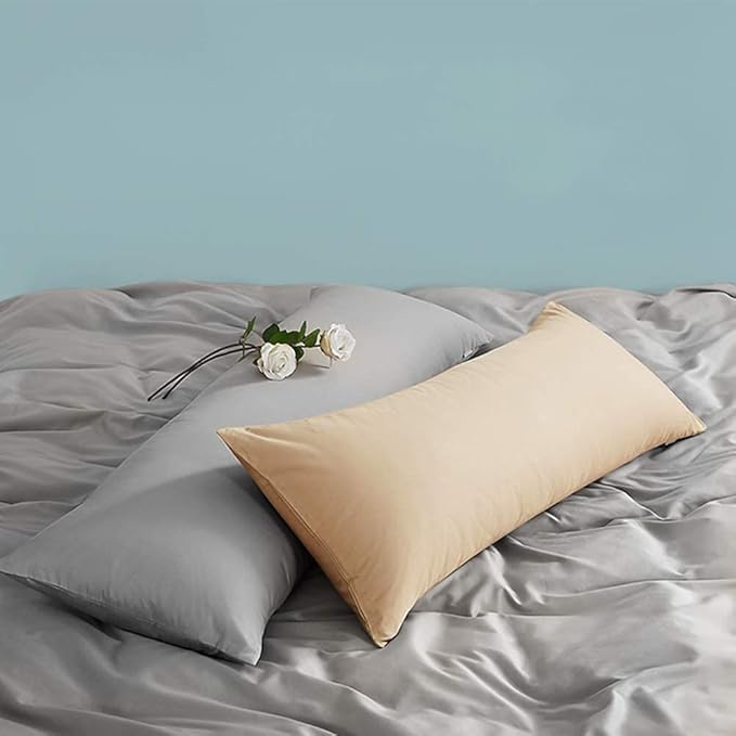 FLXXIE Body Pillow Cover - Super Soft Microfiber 20x54 Body Pillow Case - Envelope Closure, Wrinkle, Stain Resistant Light Taupe Body Pillowcase, 20x54, Light Taupe