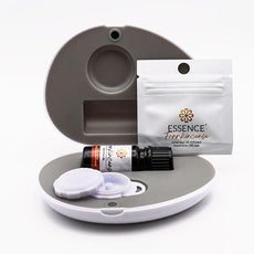 Essence Pearl Travel Case - Wearable Aromatherapy Kit with Nasal Diffuser Rings, Soaking Bay, and 5mL Essential Oil – Portable Wellness Gift Set for On?The?Go Self Care