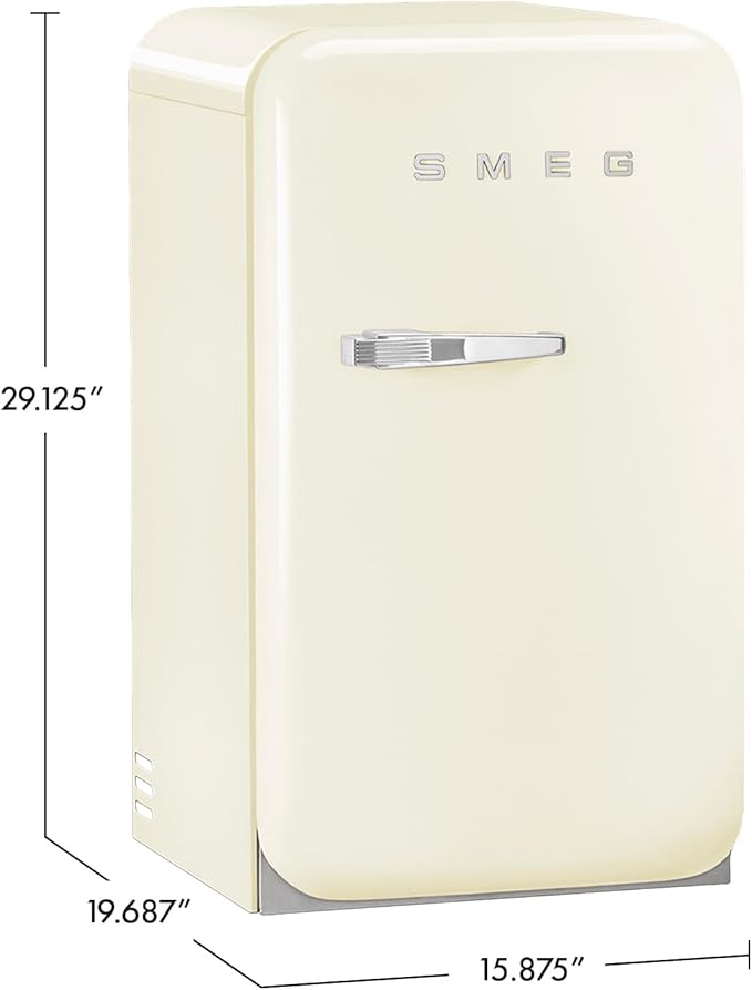 SMEG FAB5 Retro Mini Fridge – 50s Style Compact Small Refrigerator, 1.2 cu ft, Automatic Defrost, LED Lighting, Adjustable Shelves– Made in Italy – Perfect for Home, Dorm, Office, Hotel -Pastel Green