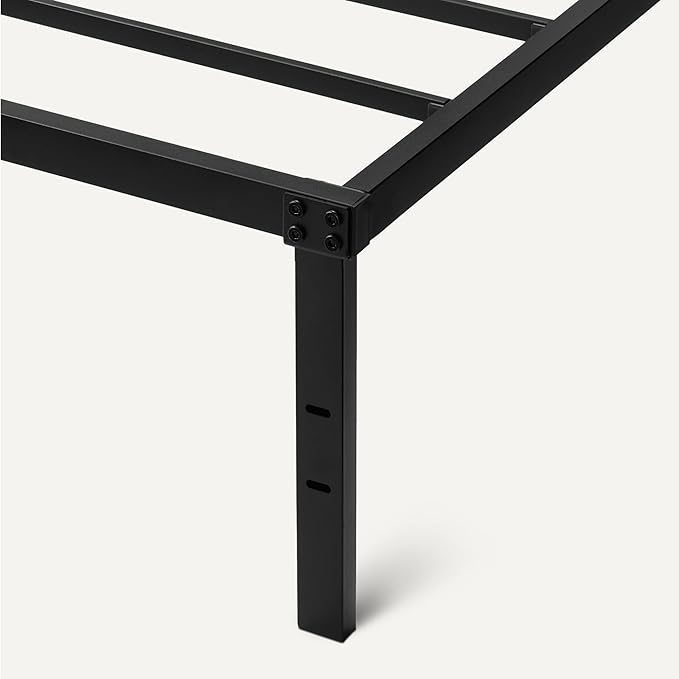 Amazon Basics-Metal Bed Frame, Non-Foldable Platform Bed, Easy Assembly, Queen, 60W x 80L in, Black