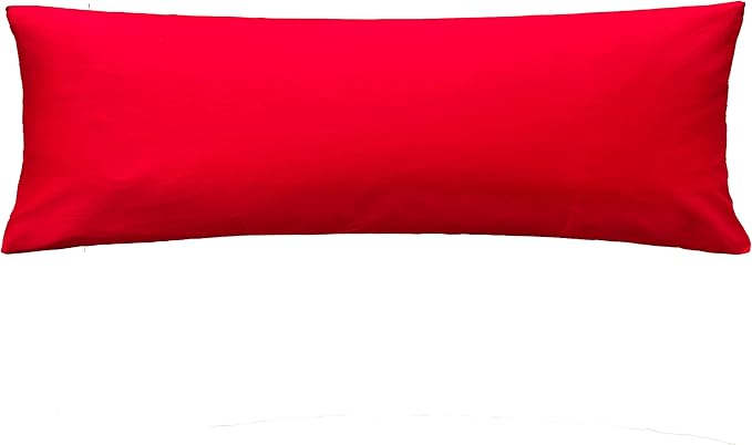 iMaylex Soft 100% Egyptian Cotton Zipper Pillow Case, Cozy and Lightweight Pillowcase, Easy Care, Red, Body, 20'' x 48''