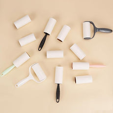 Pet Hair Lint Roller Extra Sticky Lint Remover for Clothing Furniture Carpet Couch 4 Rollers with 2 Handles (Pink/Green Handles & 4 Refills)