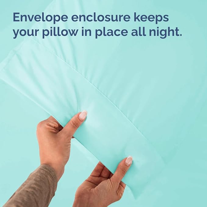 Standard Pillow Cases - 4 Pack - Super Soft Pillowcase Covers - Envelope Enclosure - Hotel Quality Pillow Protectors - Wrinkle Free, Shrink & Stain Resistant - Machine Washable - 20" x 26" (Spa Blue)