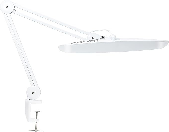 Neatfi XL 2,200 Lumens LED Desk Lamp with Clamp, 24W Bright Architect Task Lamp, 20 Inches Dimmable Computer Light, Adjustable Desk Light for Home, Office, Crafts, Nails & Hobbies (Non-CCT, White)