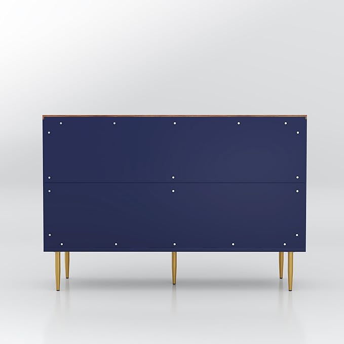 48" Sideboard Buffet Cabinet with Storage,Modern Accent Cabinet with 4 Door and Removable Shelves,Credenza Buffet Table for Living Room,Dinning Room,Entryway,Blue