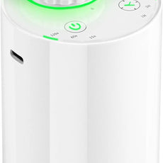 Waterless Diffuser for Essential Oil Nebulizer, 7 Colors LED Light, Battery Powered Mini Scent Air Machine, Aromatherapy Mist Diffuser for Home Room Car Office Black (White-2)