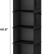 YOUDENOVA Hanging Closet Organizer, 6-Shelf Closet Hanging Storage Shelves, 2 Packs, Black