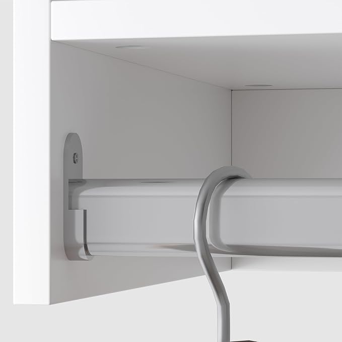 Modular Closet, 64" Wide Organizer with Hanging, Wood Tower Storage for Walk-in Closets, Wall-Mounted Wardrobe Organizer, White