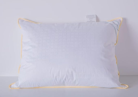 Goose Down Feather Soft Pillows Queen Size One Pillow 100% Cotton Supportive Cool Bed Pillows for Back Side Stomach Sleepers