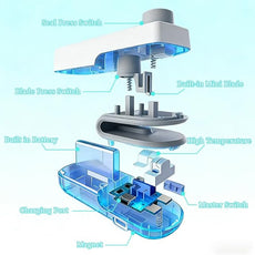 Mini Bag Sealer, 2-in-1 Rechargeable Magnetic Food Sealer & Cutter, USB Portable Handheld Heat Sealing Tool for Snacks, Chips, Vegetables to Keep Food Fresh (White+Blue,2PCS)