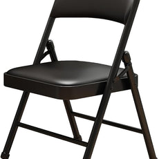 1 Pack Bulk Folding Chairs with Padded Cushion, Single Black Steel Metal Frame Foldable Chair for Indoor and Outdoor, Portable Stackable Commercial Seat for Bedroom Patio Party Event