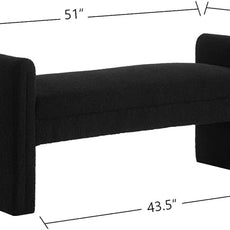 24KF Modern Upholstered Bed Bench Covered with Soft Boucle Teddy Fabric, Lovely Entryway Bench Ottoman with Armrest,5062-Dark Green