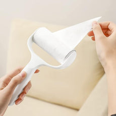 Flat Surface Lint Roller for Pet Hair Extra Sticky Lint Remover for Couch Clothes Furniture Pool Table Felt Lint Roller 1 T Handle with 4 Sticky Rolls (Daisy White)