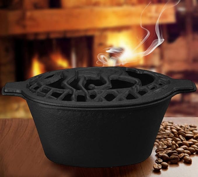 Fire Beauty Woodstove Steamer Stove Humidifier Cast Iron Lattice Top Rust Resistant 2.3 Quart Capacity (horse)